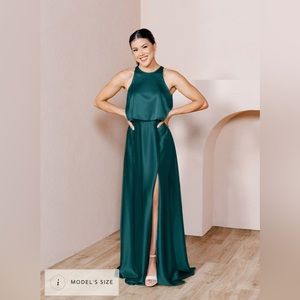 Emerald green revelry bridesmaid dress